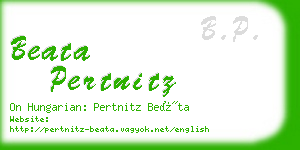 beata pertnitz business card